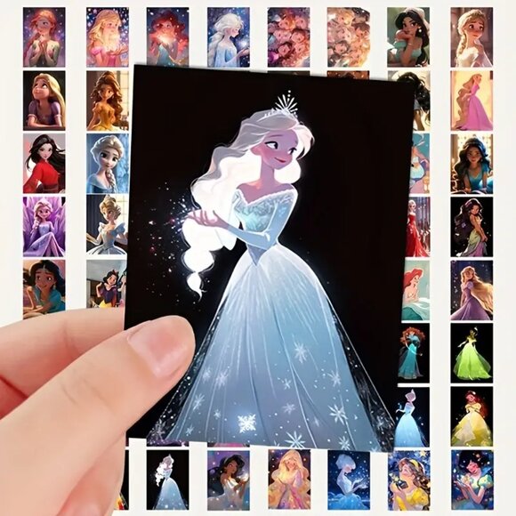 DISNEY Princess Square Trading Card Type Stickers 20 Pieces (SO CUTE!) - Picture 4 of 6
